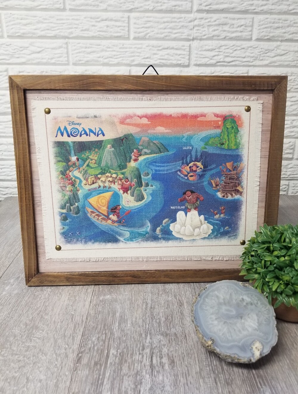 Disney Moana Framed Map Wall Art